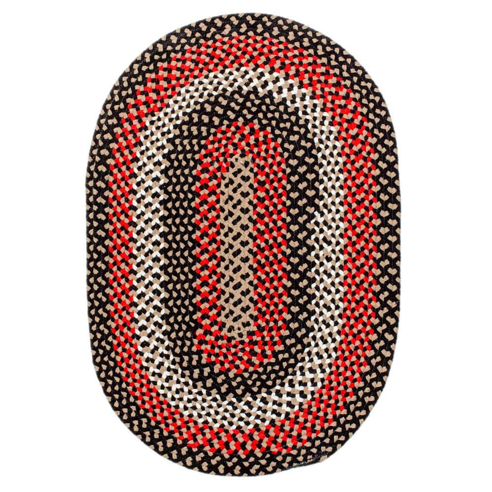 Super Area Rugs Plymouth Black 4 ft. x 6 ft. Geometric Farmhouse Oval Area Rug SARPLY01BLACK