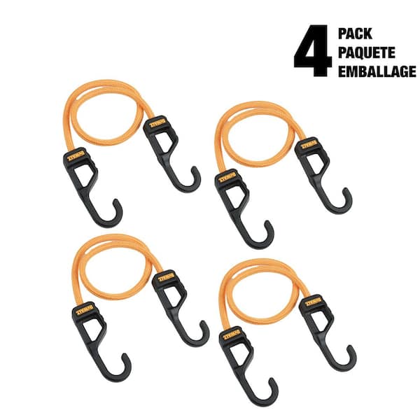 DEWALT 24 in. Round Bungee Cords with Interlock Coated Metal Hooks