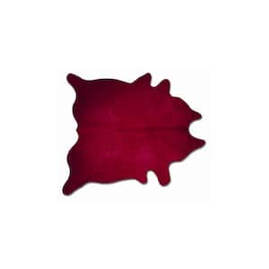 Josephine Burgundy 5 ft. x 7 ft. Specialty Abstract Cowhide Area Rug