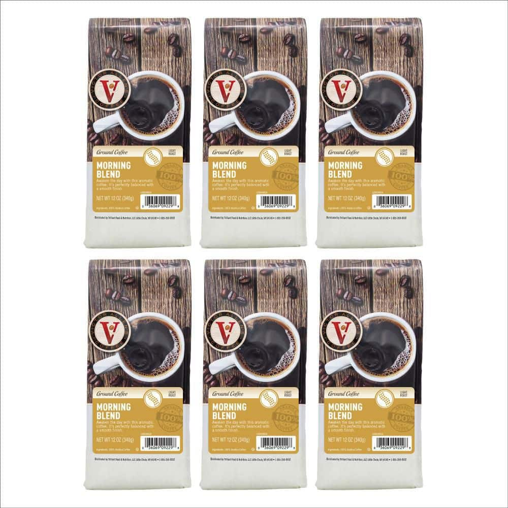  12 oz. Morning Blend Light Roast Coffee Grounds 6-Pack