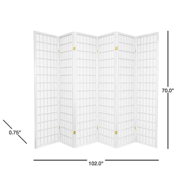 6 ft. White 6-Panel Room Divider