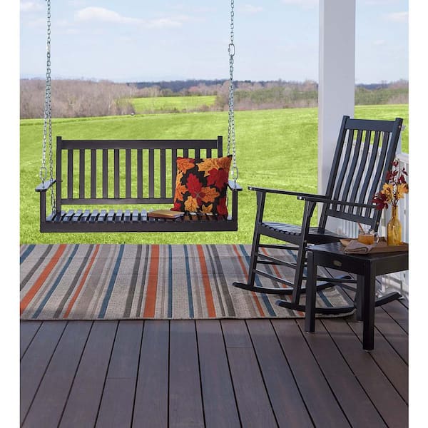 Evergreen Enterprises 33 in. x 44 in. Black Slatted