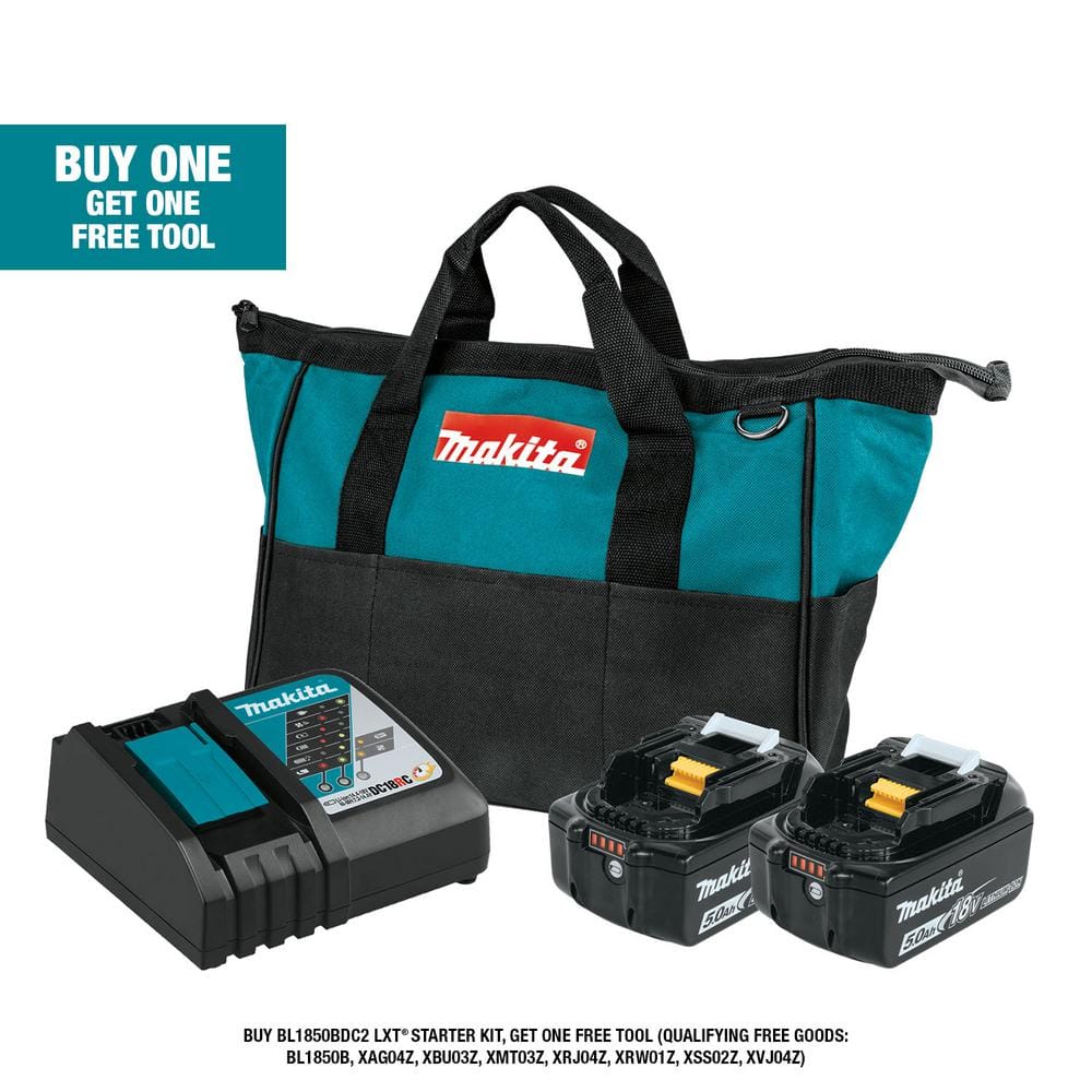 Makita 18V LXT Lithium-Ion Battery and Rapid Optimum Charger Starter Pack  (5.0Ah) BL1850BDC2 The Home Depot