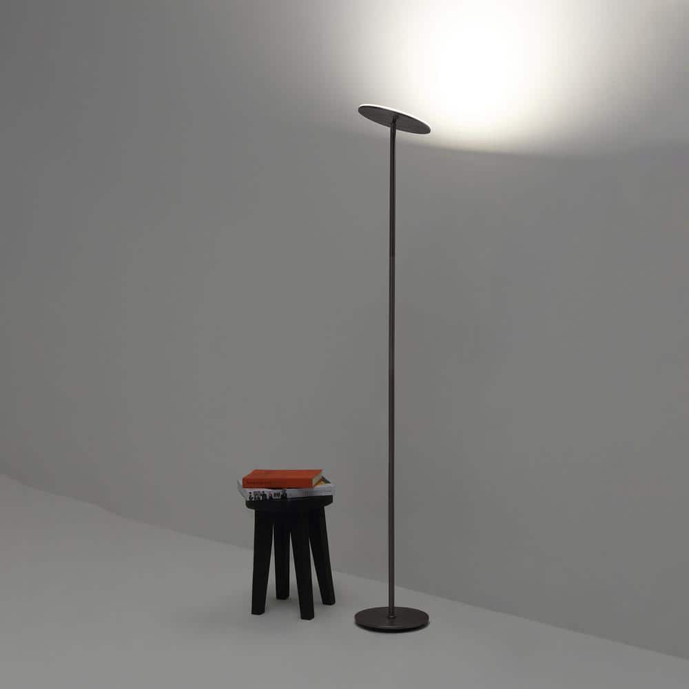 Brushed Nickel 67" LED Torchiere Floor Lamp with Voice Control