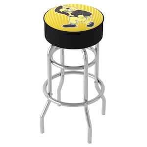 University of Iowa Herky 31 in. Yellow Backless Metal Bar Stool with Vinyl Seat