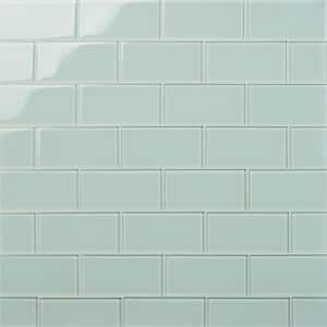 Contempo Seafoam 3 in. x 6 in. x 8 mm Polished Glass Subway Tile (32 pieces 4 sq.ft./Box)