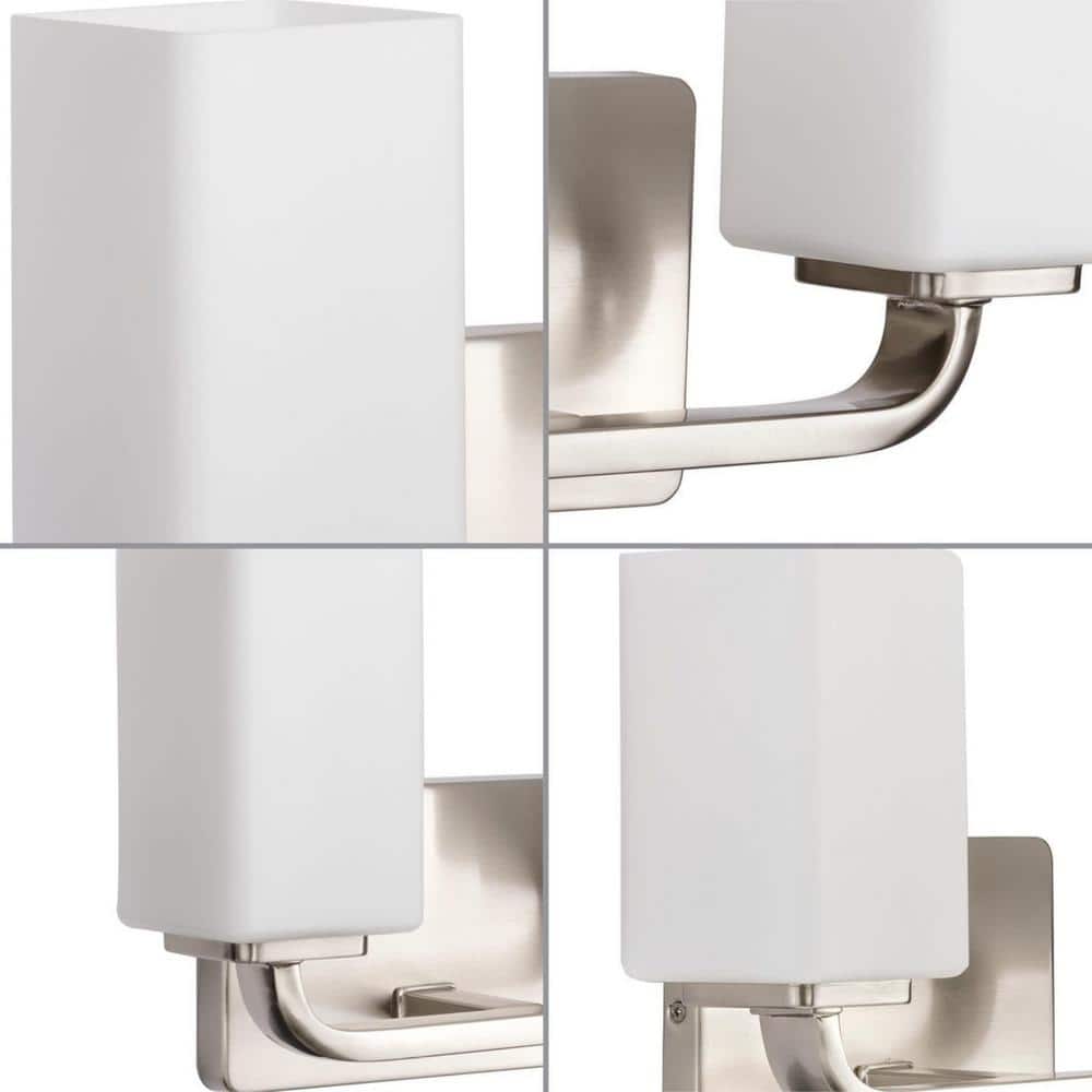 Cowan Brushed Nickel 2-Light Wall Sconce with Etched Opal Glass