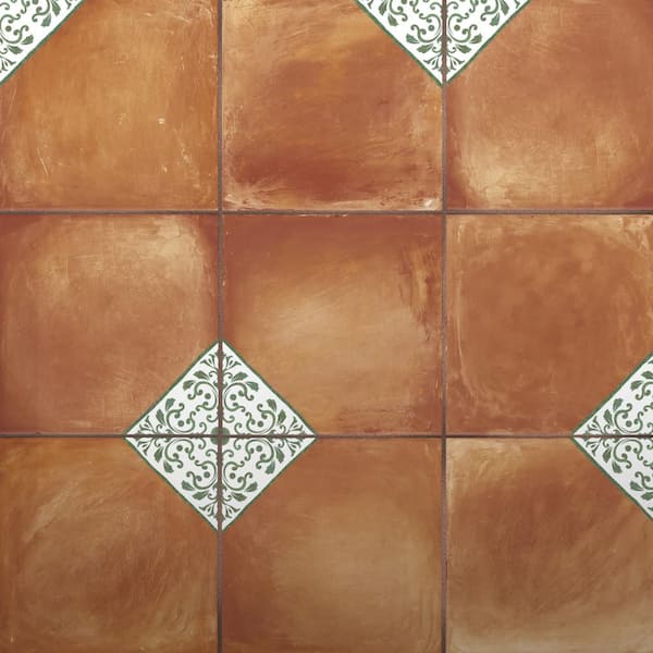 Sentier des Ocres Deco Green 7-7/8 in. x 7-7/8 in. Porcelain Floor and Wall Tile (7.2 sq. ft./Case)
