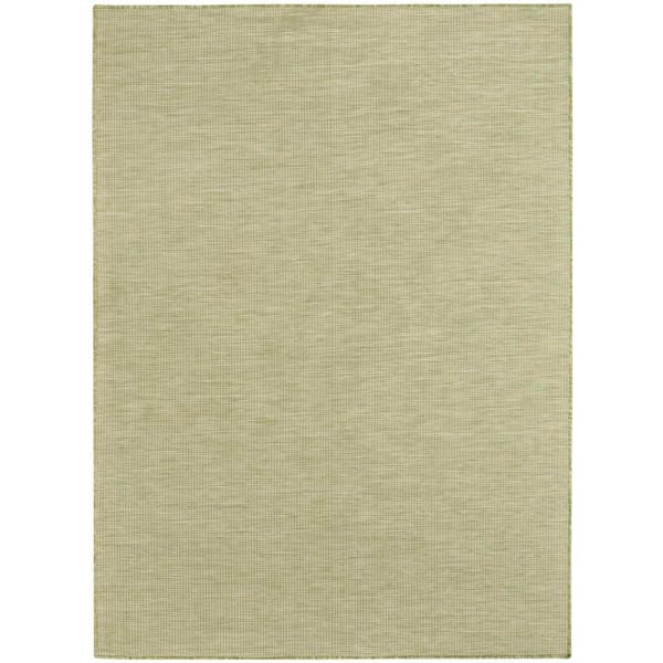 Nourison Positano Green 7 ft. x 10 ft. Solid Contemporary Indoor/Outdoor Area Rug
