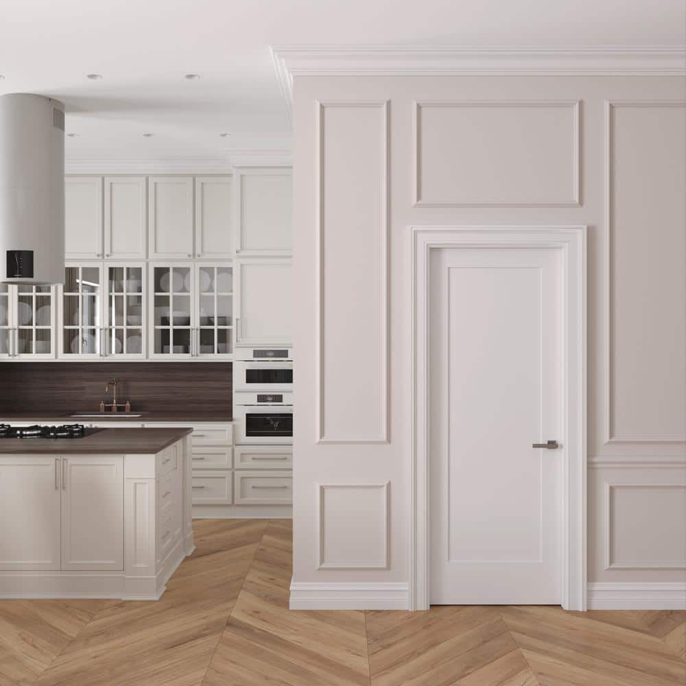 18 in. x 80 in. White Primed Solid Core Single Prehung Door