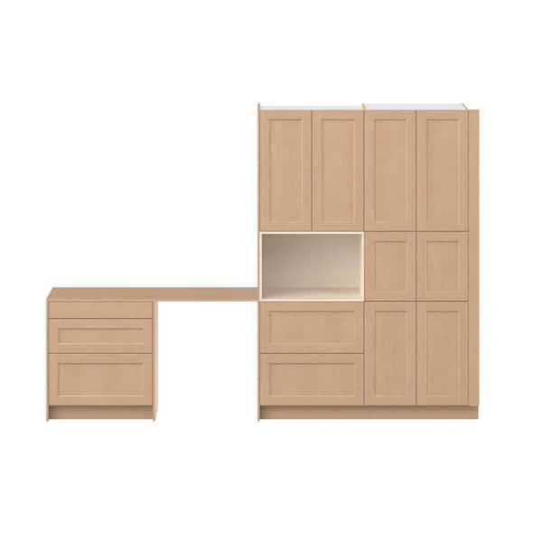 Lakewood 125 in. W x 89.5 in. H x 24 in. D Sugar Cookie Children's Workstation Base Cabinet Bundle