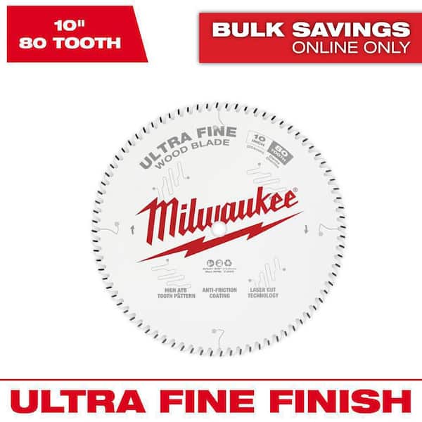 Milwaukee 10 in. x 80-Tooth Ultra Fine Finish Circular Saw Blade