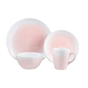 16-Piece Pink/White Oasis Dinnerware Set