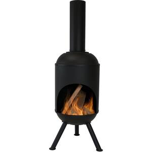 37 In Clay Kd Chiminea With Iron Stand, Clay Chiminea Fire Pit Home Depot