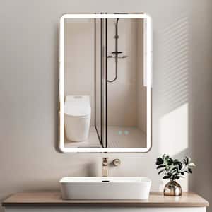 24 in. W x 36 in. H Rectangular Frameless Dimmable LED Light Anti-Fog Wall Bathroom Vanity Mirror