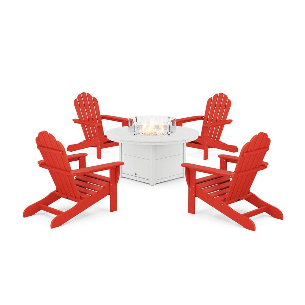 Trex Outdoor Furniture Monterey Bay Sunset Red 5Pieces Plastic