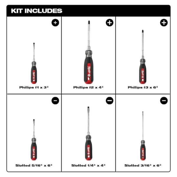 Milwaukee Cushion Grip Screwdriver Set 