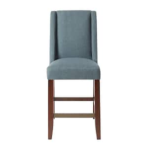 Victor 25.75 in. Blue Wood Counter Stool with Wing