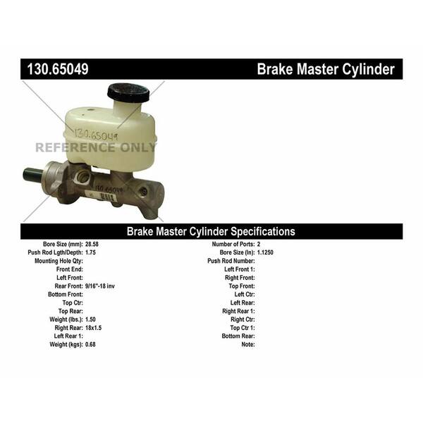 Centric Parts Brake Master Cylinder