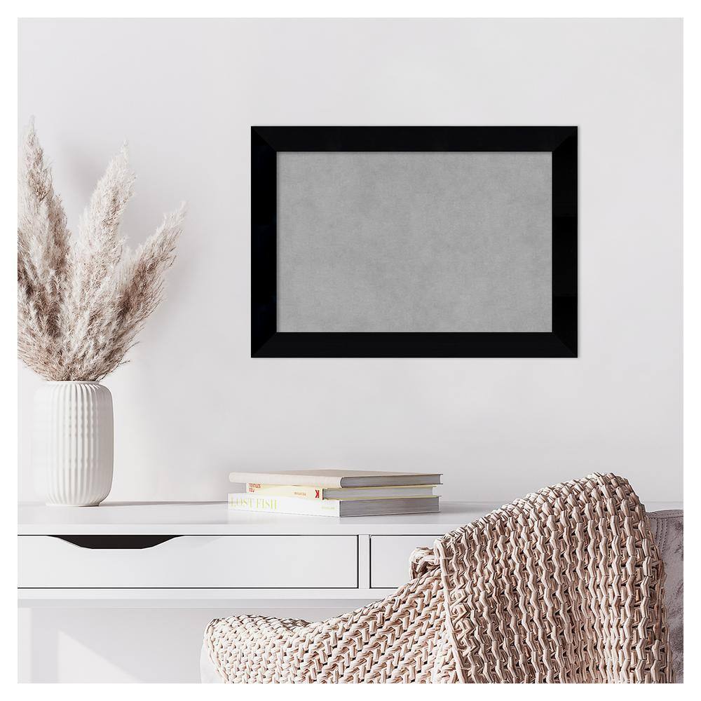 Black and Grey Wood Framed Magnetic Memo Board 18x12