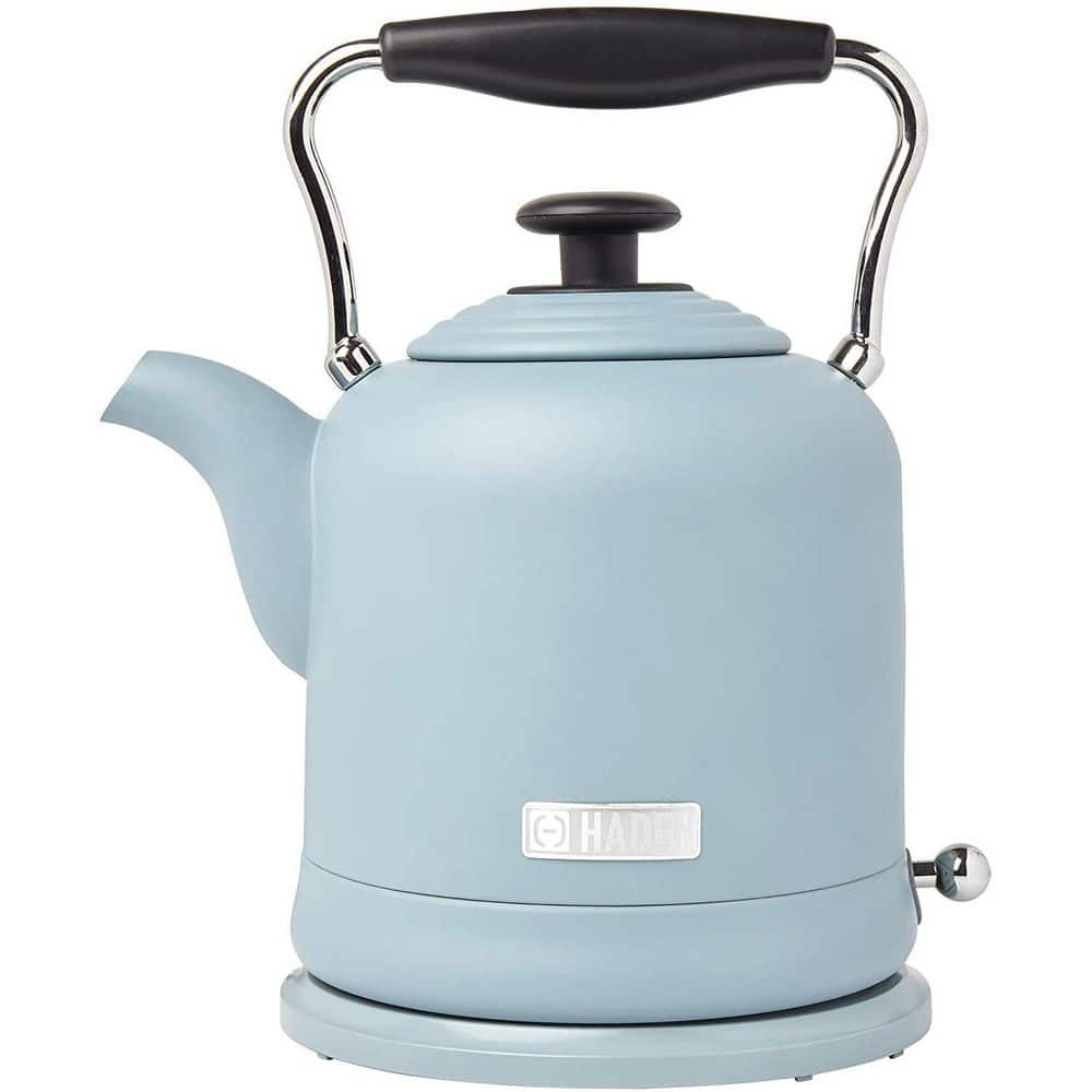 HADEN Highclere 1.5 Liter Vintage Cordless Electric Tea Pot Kettle  Pool Blue