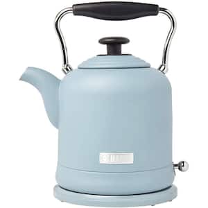Highclere 1.5 Liter 6 Cups Pool Blue Vintage Cordless Electric Tea Pot Kettle
