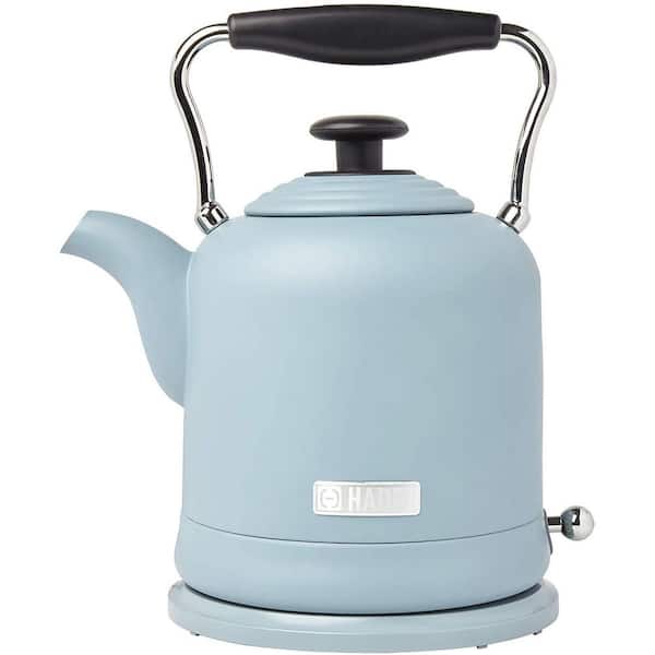 HADEN Highclere 1.5 Liter 6 Cups Pool Blue Vintage Cordless Electric Tea Pot Kettle