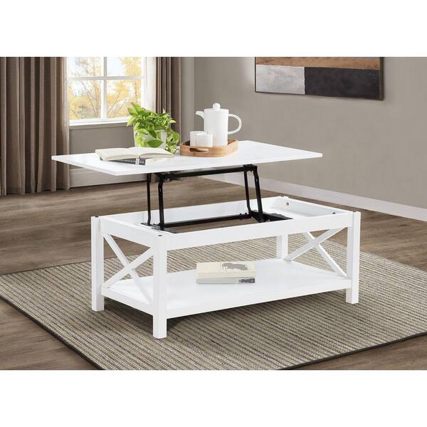 Coaster Skyview 44 in. Rectangular Lift Top Coffee Table White