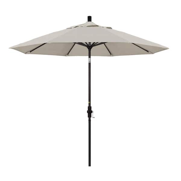 California Umbrella 9 ft. Aluminum Collar Tilt Patio Umbrella in Granite Olefin