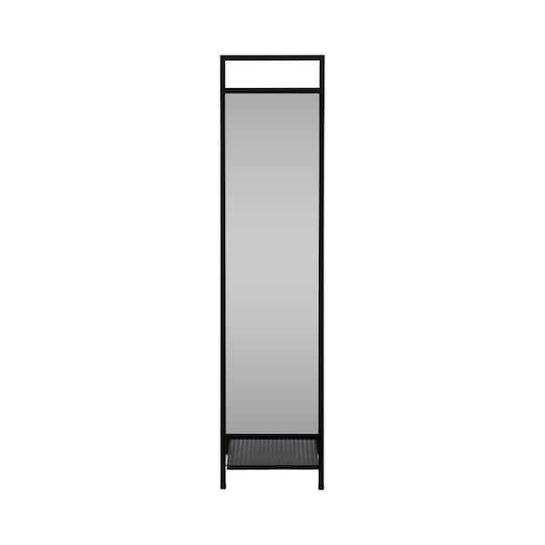 Liv & Skye Black 15 in. x 63 in. Rectangle Metal With Hooks Full Length Mirror