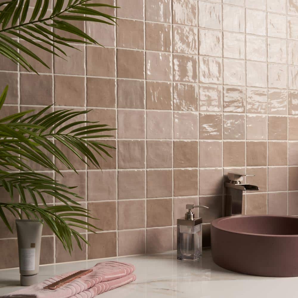 Kingston 4" x 4" Brown Glazed Ceramic Wall Tile