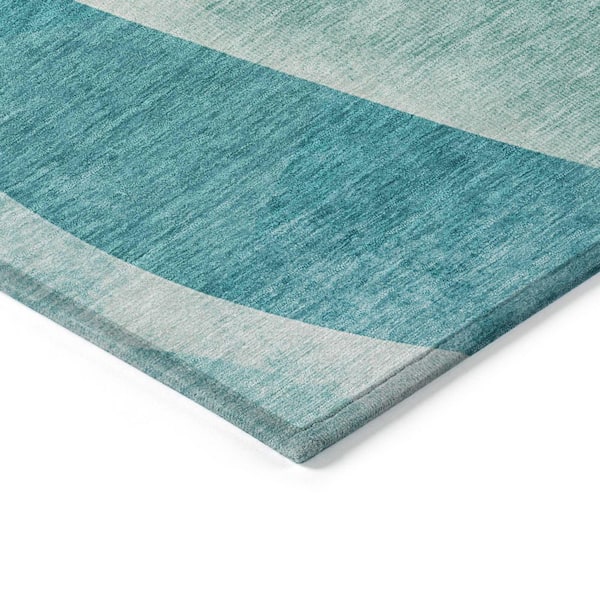 Chantille Machine Washable Indoor/Outdoor Abstract ACN1836 Teal 9 ft. x 12 ft. Accent Rug