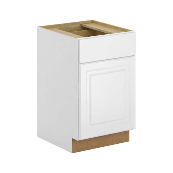 Hampton Bay Madison Assembled 21x34.5x24 in. Base Cabinet with Soft Close Drawer in Warm White