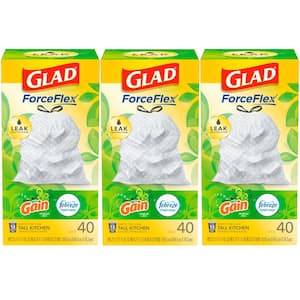 Glad 4 Gal. White Fresh Clean OdorShield Quick-Tie Small Trash Bags  (26-Count) 1258778812 - The Home Depot