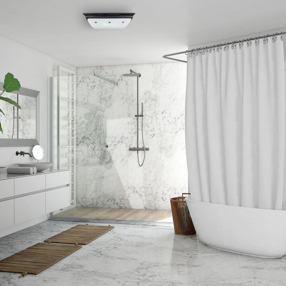Matte Black Decorative Bathroom Ventilation Fan with Light