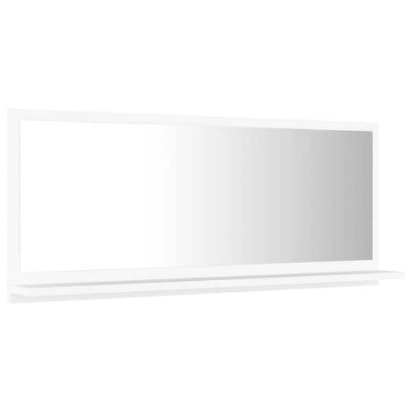 Unbranded 35.4 in. W x 14.6 in. H Rectangular Wood Framed Wall Mount Modern Decor Bathroom Vanity Mirror