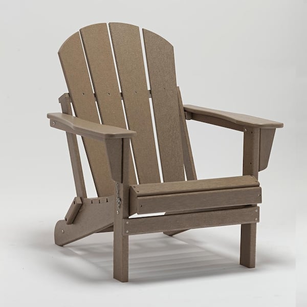 Wildaven Kolton Coffee Folding Plastic Adirondack Chair