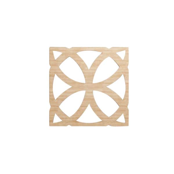 Ekena Millwork 11-3/8 in. x 11-3/8 in. x 1/4 in. Alder Small Daventry Decorative Fretwork Wood Wall Panels (10-Pack)