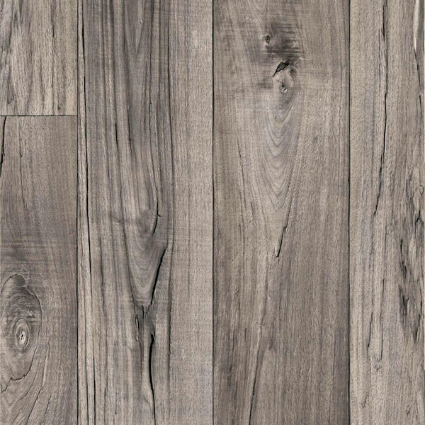 TrafficMaster Grey Weathered Oak Plank 13.2 ft. Wide Residential Vinyl Sheet x Your Choice Length