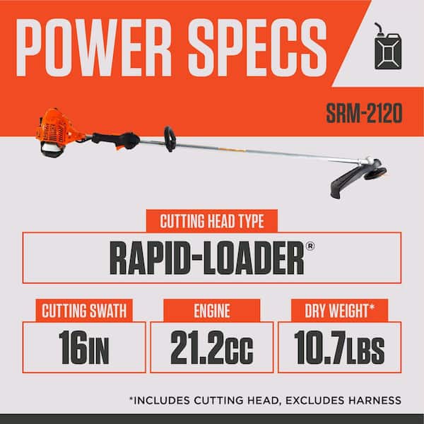 ECHO 21.2 cc Gas 2-Stroke Straight Shaft String Trimmer with Rapid