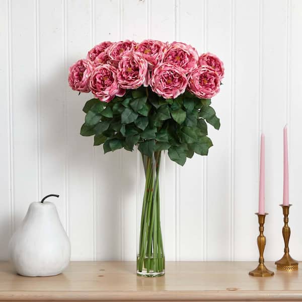 Nearly Natural Fancy Rose Silk Flower Arrangement