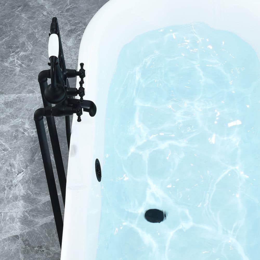 Elegant White Acrylic Clawfoot Freestanding Bathtub