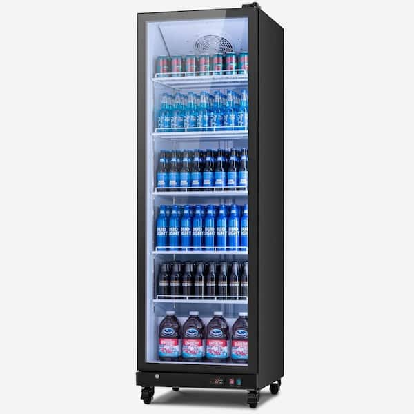 24.8 in. 17.5 cu. ft Merchandiser Refrigerator in Black Commercial Beverage Cooler Adjustable Shelves Dual Glass Door