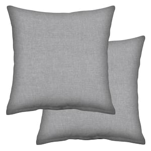 Outdoor Square Toss Pillow Textured Solid Platinum Grey (Set of 2)