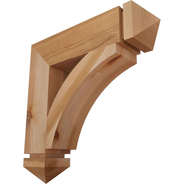 Ekena Millwork 3.5 in. x 18 in. x 18 in. Western Red Cedar Thorton Arts and Crafts Smooth Bracket