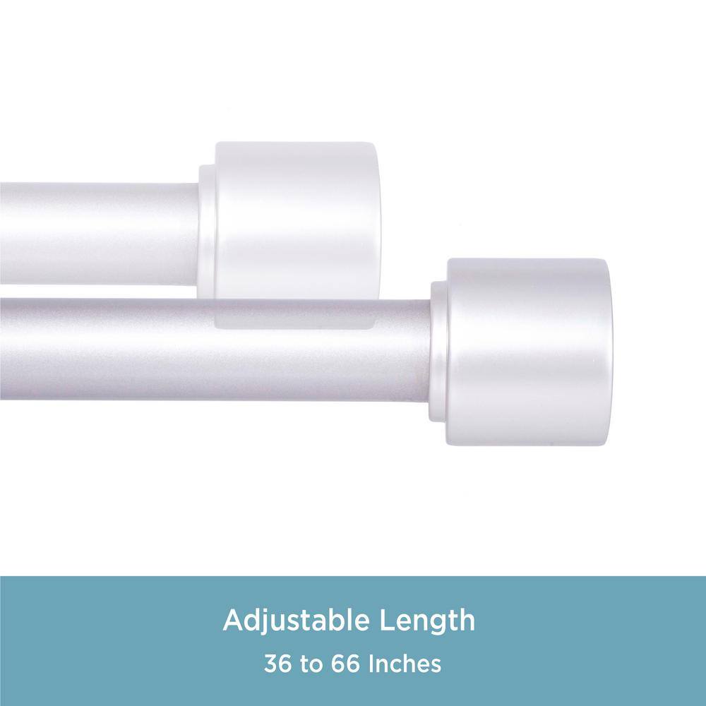 Astrid Brushed Nickel Adjustable Steel Curtain Rod 36-66"