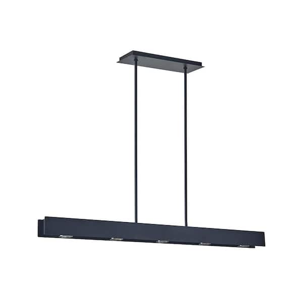 Unbranded 40-Watt 5-Light Black Tubed Integrated LED Pendant Light