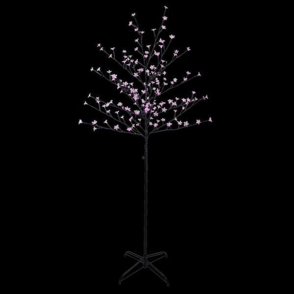Northlight 6 ft. Pink LED Lighted Sakura Cherry Blossom Flower Artificial Tree