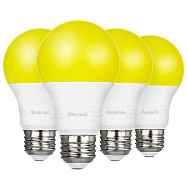 60-Watt Equivalent A19 Eye-Friendly and Non-Dimmable Yellow E26 Medium LED Light Bulb in 2400K (4-Pack)