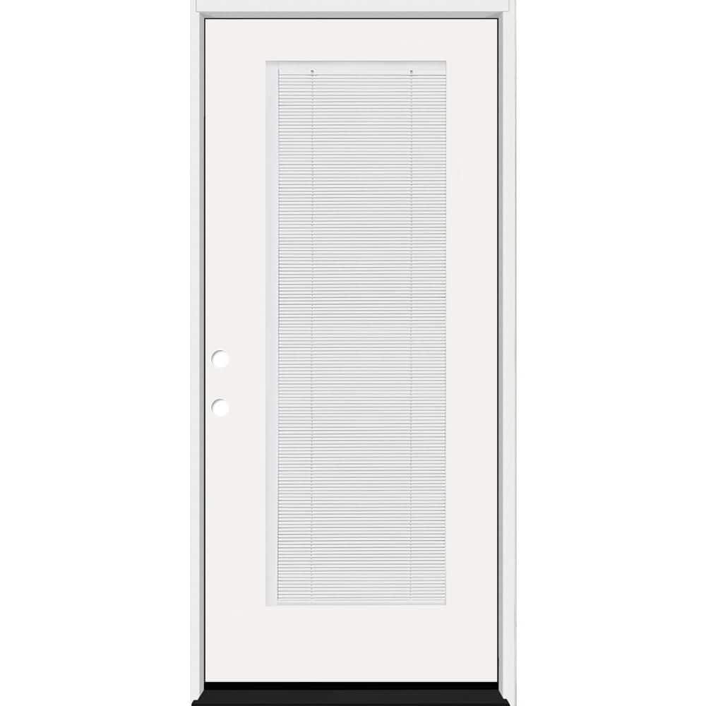 Reliant 34 in. x 79 in. RHIS Full Lite Clear Glass Mini-Blind Unfinished Fiberglass Prehung Door with Black Hinges price history on PriceWatchPro